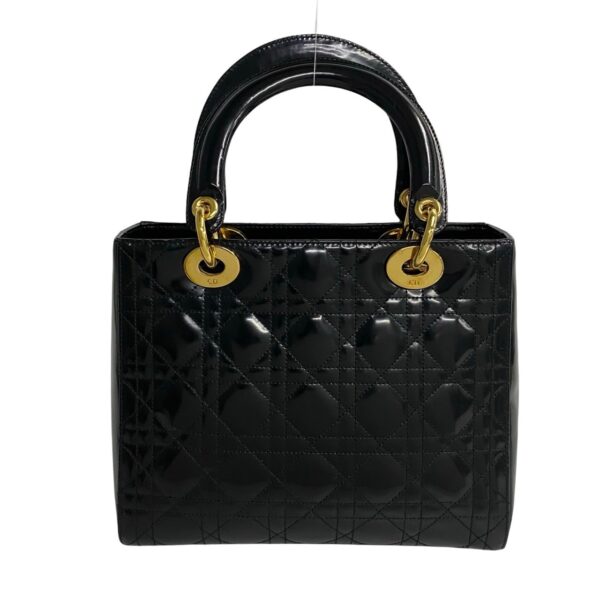 240601mna206 1 5 Christian Dior Cannage Patent Leather Mini Tote Bag Black