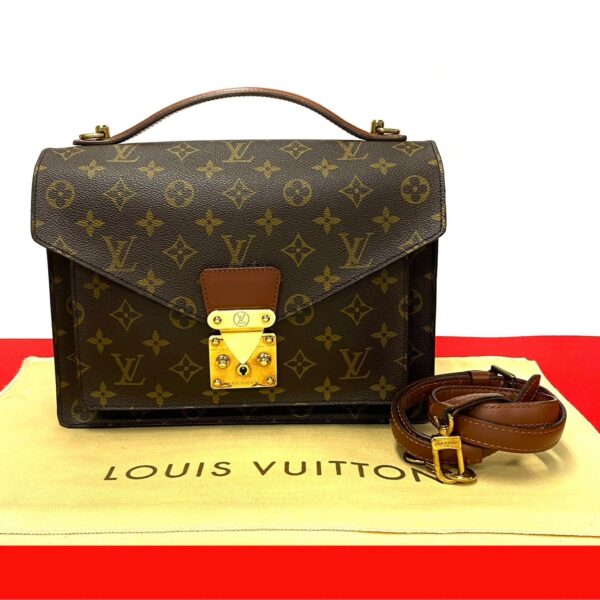 240601mna243 6 1 Louis Vuitton Monceau 2WAY Handbag Monogram Leather Brown