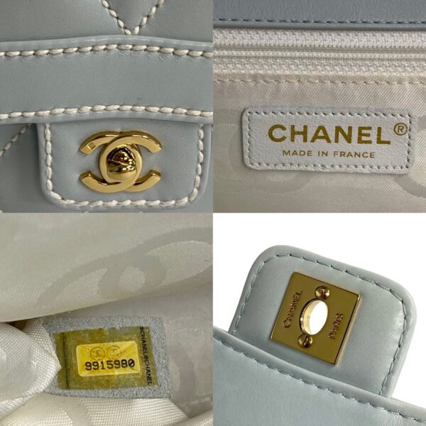 240608mna1402 8 4 Chanel Matelasse Coco Mark Wild Stitch Handbag Blue