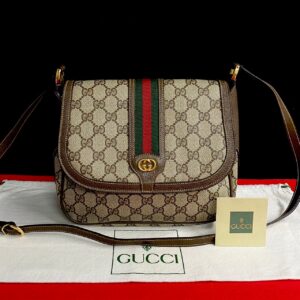 240615kma620 3 1 Gucci Mini Bag GG Nylon Leather Black