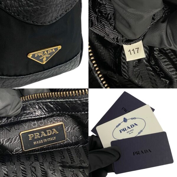 240625mna315 4 4 Prada Triangle Mini Bag Nylon Leather Black