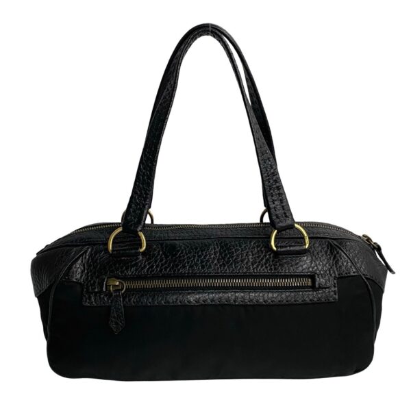 240625mna315 4 5 Prada Triangle Mini Bag Nylon Leather Black