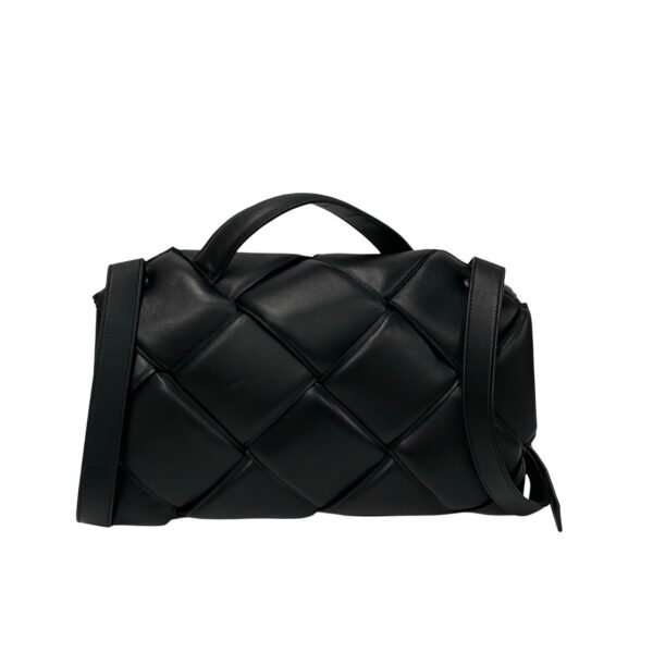 240625mna331 9 4 Bottega Veneta Maxi Intrecciato Leather Shoulder Bag Black