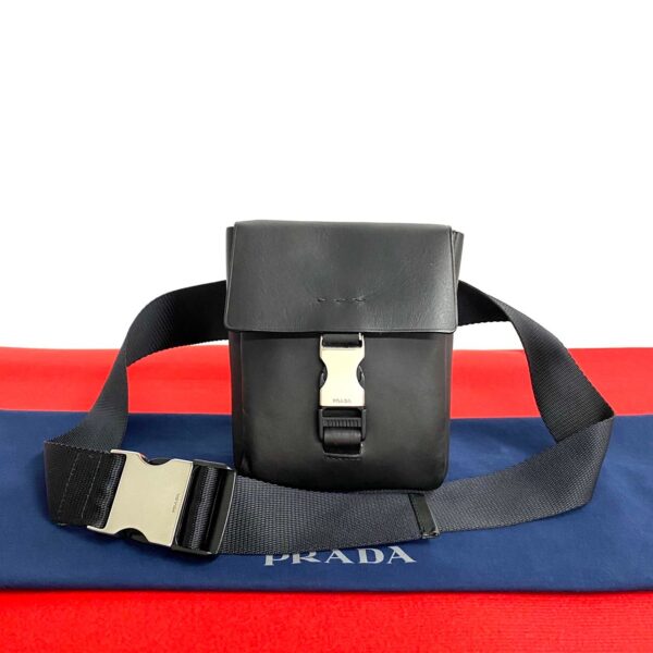 240625mna416 4 1 Prada Body Bag Waist Bag Leather Black