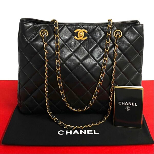 240630kma716 4 1 Chanel Matelasse Coco Lambskin Chain Shoulder Tote Bag Black