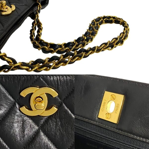 240630kma716 4 5 Chanel Matelasse Coco Lambskin Chain Shoulder Tote Bag Black