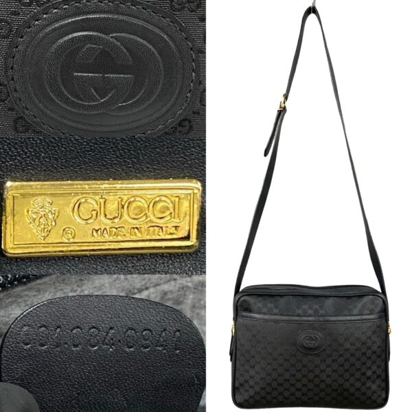 240630kma855 5 4 Gucci Micro GG Leather Shoulder Bag Pochette Black