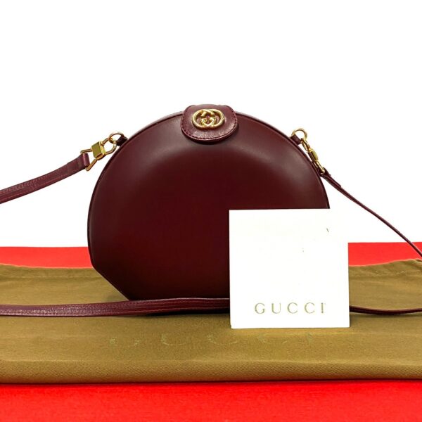 240630kma858 3 1 Gucci Crest Pattern Calf Leather Mini Shoulder Bag Pochette Bordeaux