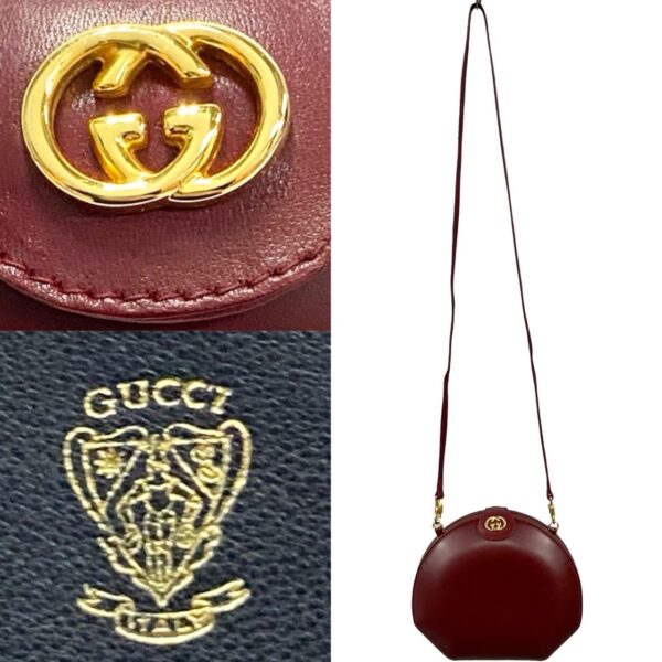 240630kma858 3 4 Gucci Crest Pattern Calf Leather Mini Shoulder Bag Pochette Bordeaux