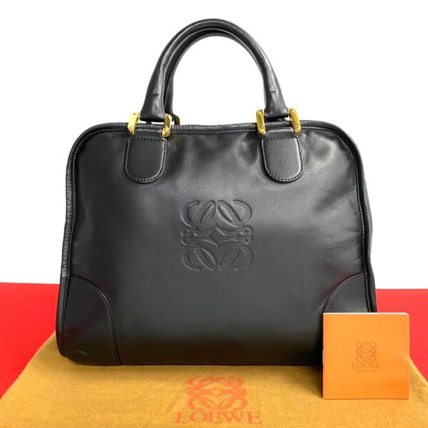 2406jpa127 6 1 Loewe Amazona Leather Mini Bag Black