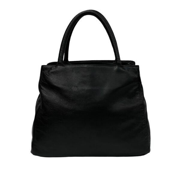 2406jpa429 4 5 Prada Triangle Mini Tote Bag Nylon Leather Black