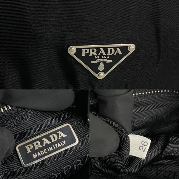 2406jpa526 1 4 Prada Triangle Mini Shoulder Bag Pouch Nylon Black