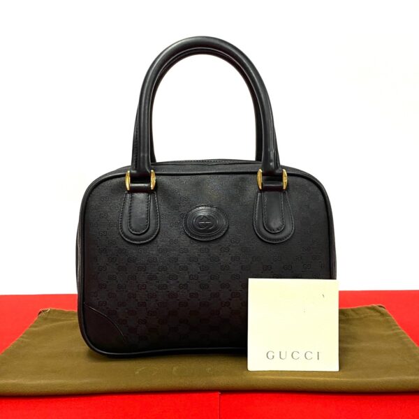 240702mnb180 7 1 Gucci Micro GG Leather Handbag Mini Bag Black