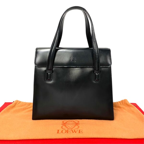 240702mnb262 4 1 Loewe Anagram Calf Leather Mini Tote Bag Black