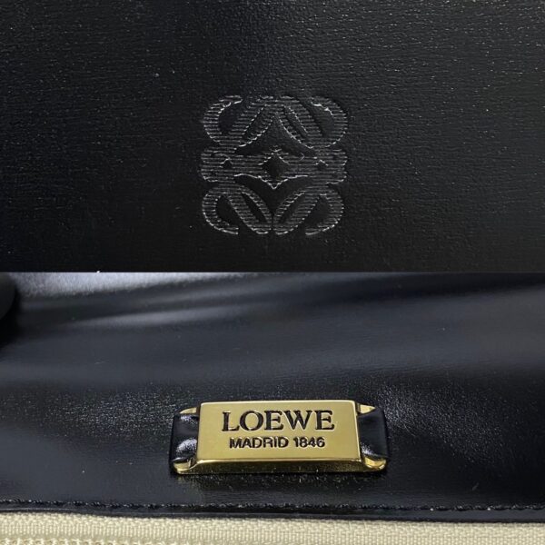 240702mnb262 4 4 Loewe Anagram Calf Leather Mini Tote Bag Black