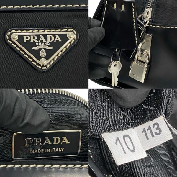 240702mnb304 5 4 Prada Nylon Shoulder Bag Leather Bag Black