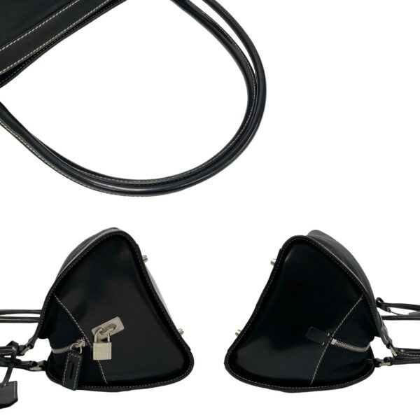 240702mnb304 5 6 Prada Nylon Shoulder Bag Leather Bag Black