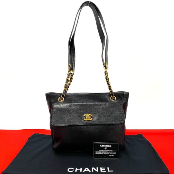 240704pgb76 5 1 Chanel Coco Mark Matte Caviar Skin Chain Shoulder Tote Bag