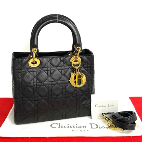 240718jpb317 4 1 Christian Dior Lady Dior Cannage Leather 2WAY Shoulder Bag