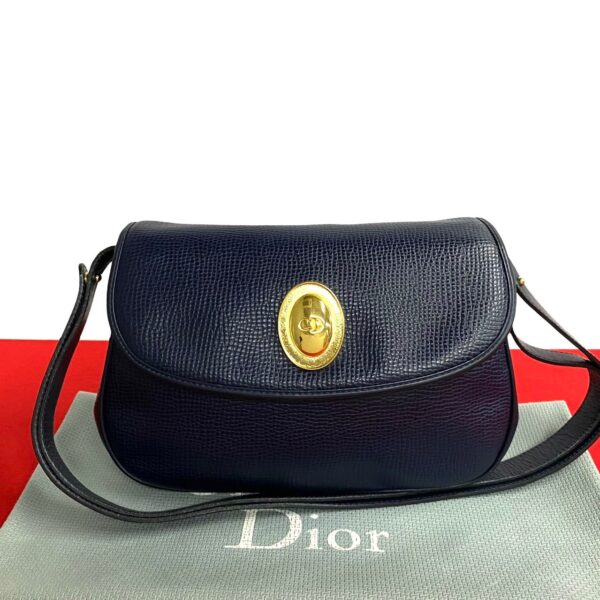 240718jpb339 8 1 Christian Dior CD Leather Shoulder Bag Navy