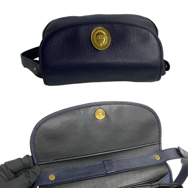 240718jpb339 8 8 Christian Dior CD Leather Shoulder Bag Navy