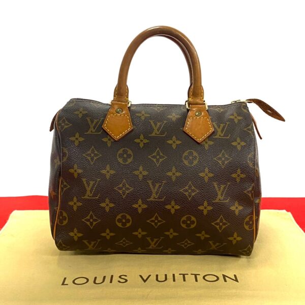 240718jpb373 3 1 Louis Vuitton Speedy 25 Mini Bag Monogram Leather Brown