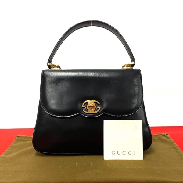 240718jpb405 6 1 Gucci GG Leather Handbag Shoulder Bag Black