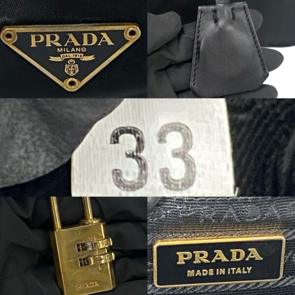 240718jpb87 7 4 Prada Triangle Mini Bag Leather Nylon Black