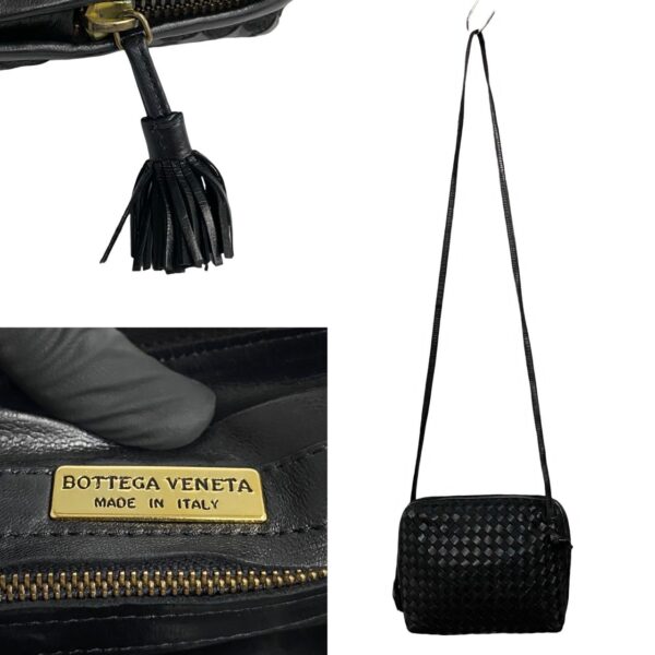 240719pgb16 6 4 Bottega Veneta Intrecciato Leather Shoulder Bag Black