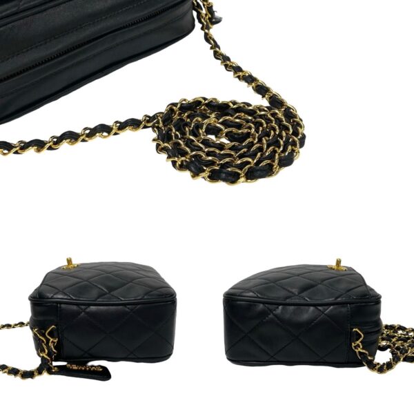 240727kmb721 2 6 Chanel Matelasse Coco Mark Lambskin Chain Shoulder Bag Black