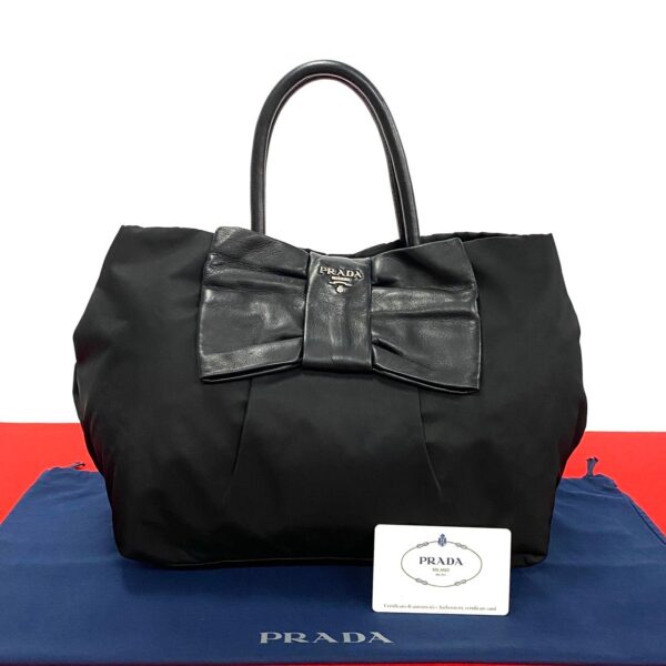 240801jpc203 4 1 Prada Mini Tote Bag Nylon Black