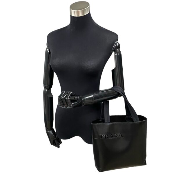 240801jpc255 6 3 Prada Punching Tote Bag Nylon Black