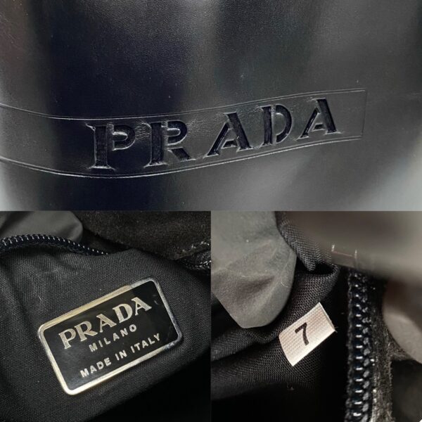 240801jpc255 6 4 Prada Punching Tote Bag Nylon Black