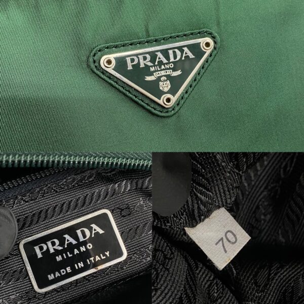 240801jpc53 6 4 Prada Triangle Tote Bag Nylon Green