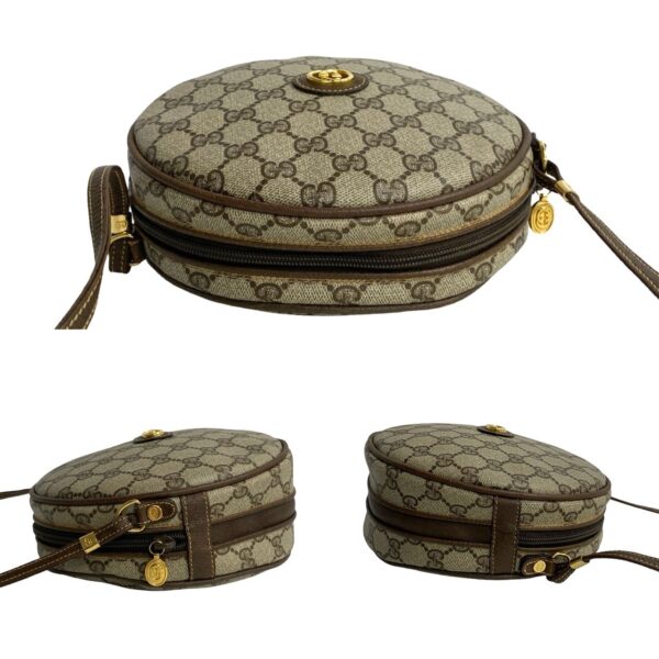 240801rvc 6706 6 Gucci GG Round Leather Mini Shoulder Bag Pochette Brown