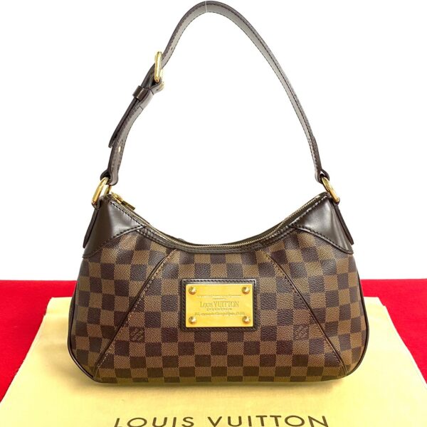 240817kmc419 1 1 Louis Vuitton Thames PM Shoulder Bag Damier Leather Brown