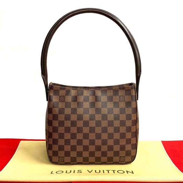 240817kmc427 7 1 Louis Vuitton Looping MM Shoulder Bag Damier Leather Brown