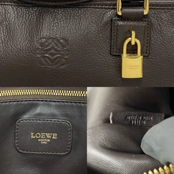 240817kmc946 1 4 Loewe Amazona 36 Anagram Leather Mini Tote Bag Brown