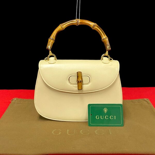 240819jpc157 7 1 Gucci Bamboo Turnlock Leather Mini Tote Bag Ivory