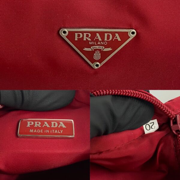 240819jpc489 4 4 Prada Triangle Fittings Nylon Mini Handbag Shoulder Red