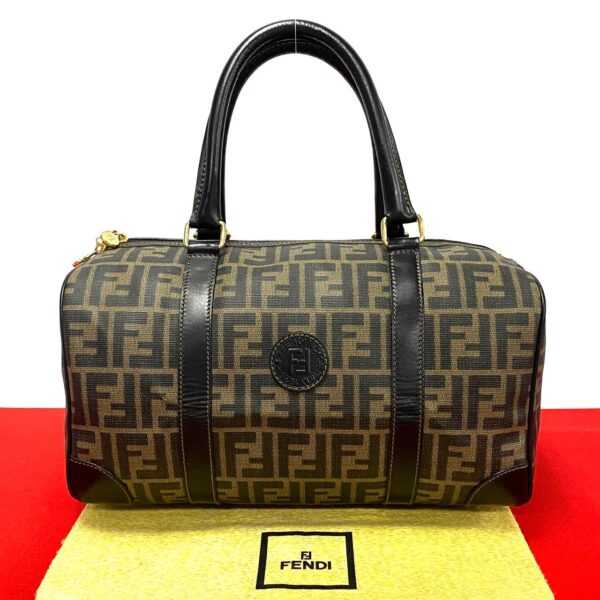 240819jpc81 8 1 FENDI Zucca FF Pattern Leather Mini Bag Brown Black Khaki