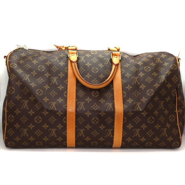 2893 2 Louis Vuitton Keepall Bandouliere 50 Bag Monogram Canvas Brown