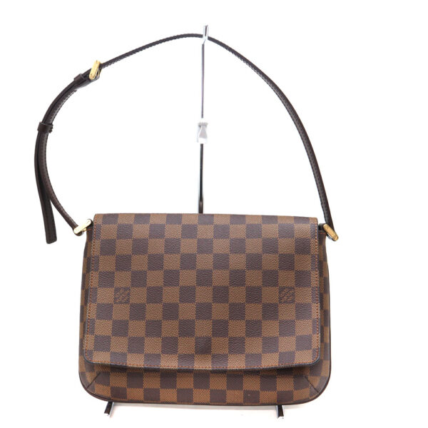 290 1 Louis Vuitton Musette Tango Shoulder Bag Damier Ebene Brown