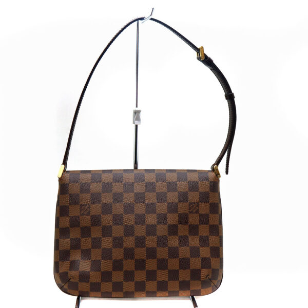 290 2 Louis Vuitton Musette Tango Shoulder Bag Damier Ebene Brown