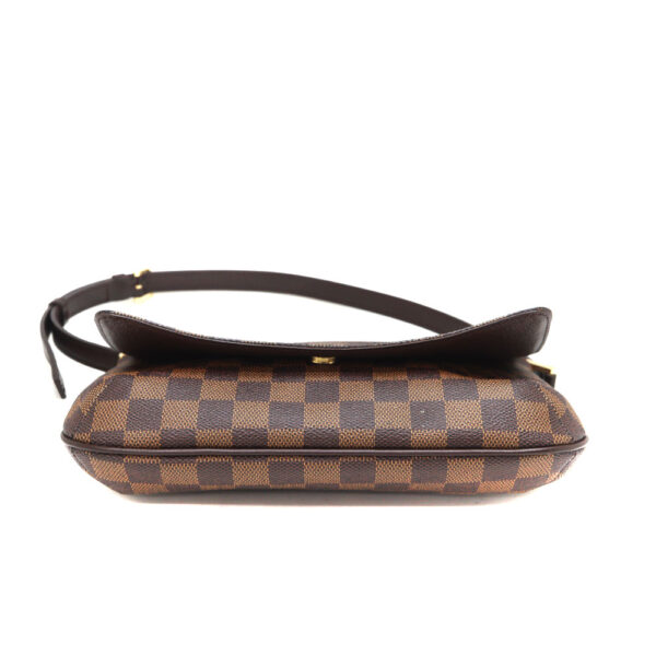 290 5 Louis Vuitton Musette Tango Shoulder Bag Damier Ebene Brown