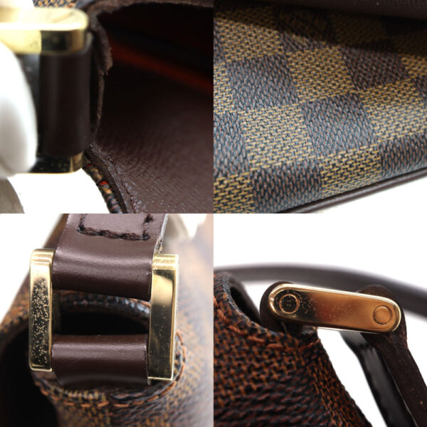 290 7 Louis Vuitton Musette Tango Shoulder Bag Damier Ebene Brown