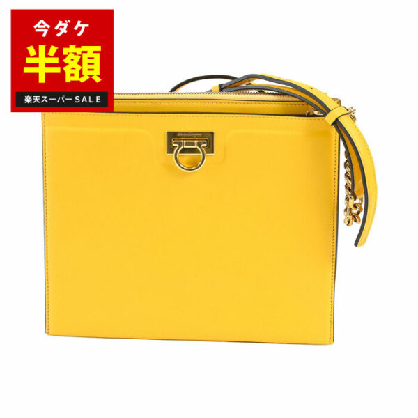 3000036471imahan2023 Salvatore Ferragamo Shoulder Bag Leather Yellow