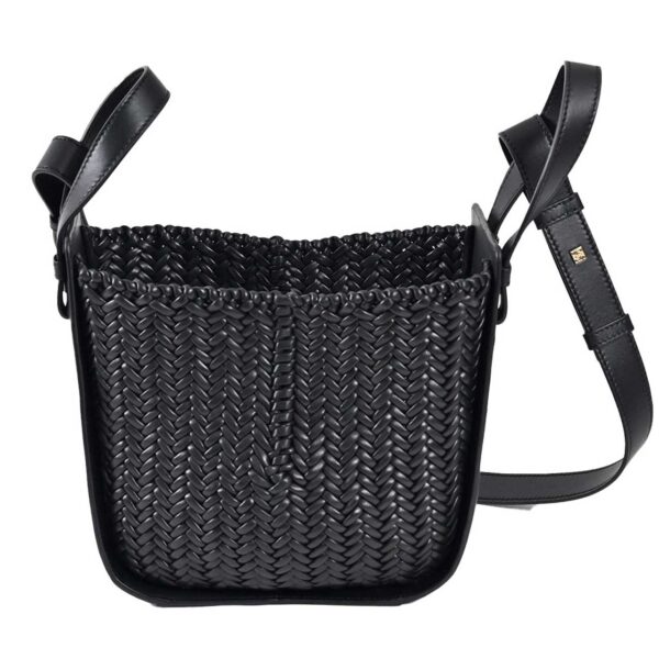 3000045491 1 LOEWE Hammock Compact Woven Bag Leather Black