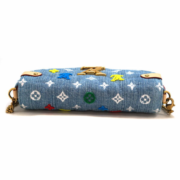 3156 6 Louis Vuitton Wave Pochette Chain Denim Multicolor