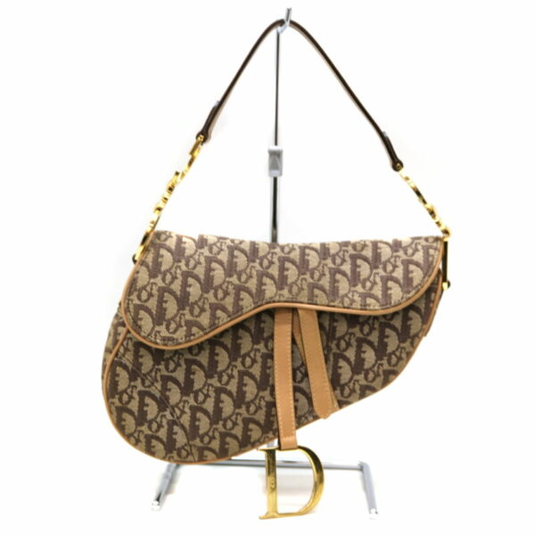 3300 1 Dior Saddle Bag Canvas Leather Beige